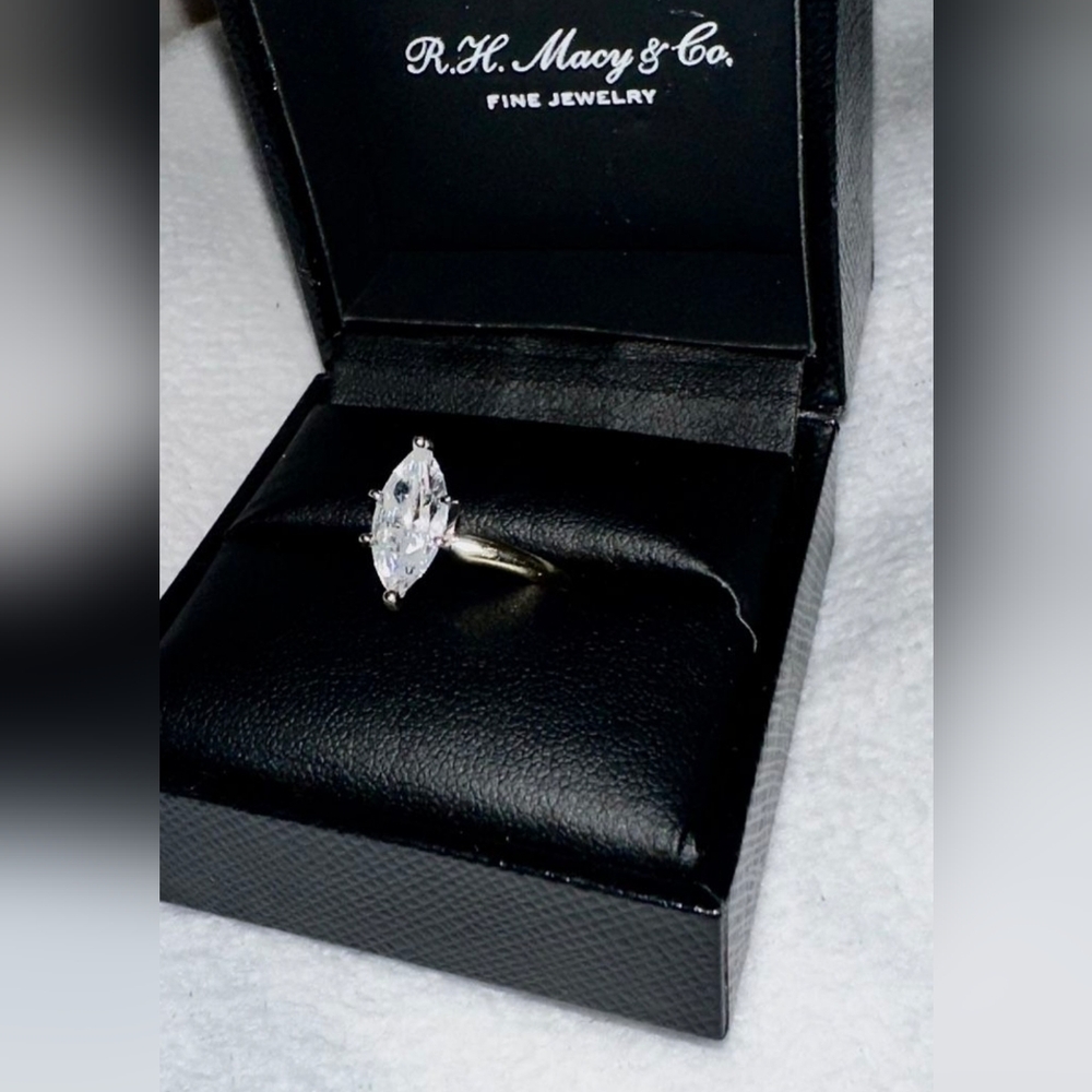 Gold Marquise Cut Solitaire Ring